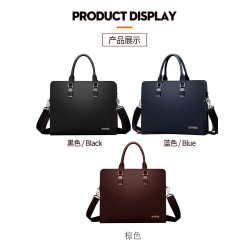 2025新款牛皮男包真皮男士手提包單肩斜後後背包橫款公文包商務電腦包