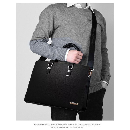 2025新款牛皮男包真皮男士手提包單肩斜後後背包橫款公文包商務電腦包