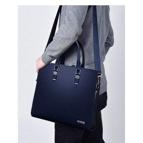 2025新款牛皮男包真皮男士手提包單肩斜後後背包橫款公文包商務電腦包