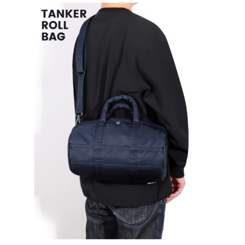 日系潮牌 TANKER ROLL尼龍布男女通勤波士頓單肩斜背水桶手提小包