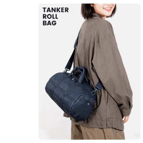 日系潮牌 TANKER ROLL尼龍布男女通勤波士頓單肩斜背水桶手提小包