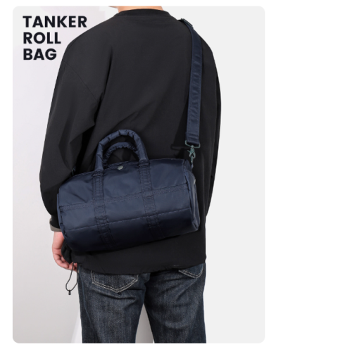 日系潮牌 TANKER ROLL尼龍布男女通勤波士頓單肩斜背水桶手提小包