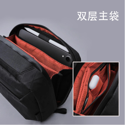 男士斜後後背包2026新款多功能通勤後後背包手拿包手機包大容量單肩包男款