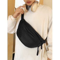 法國MKCLACK軟皮胸包2025春休閒百搭斜後後背包簡約運動腰包男騎行包