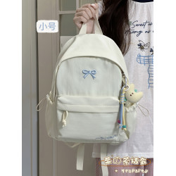 日系ins純色簡約小後後背包 高顔值校園輕便初高中學生書包百搭雙肩包