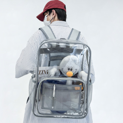 透明書包男高中生學生大容量雙肩後後背包女初中生2025新款校園上課包