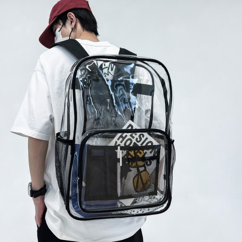 透明書包男高中生學生大容量雙肩後後背包女初中生2025新款校園上課包