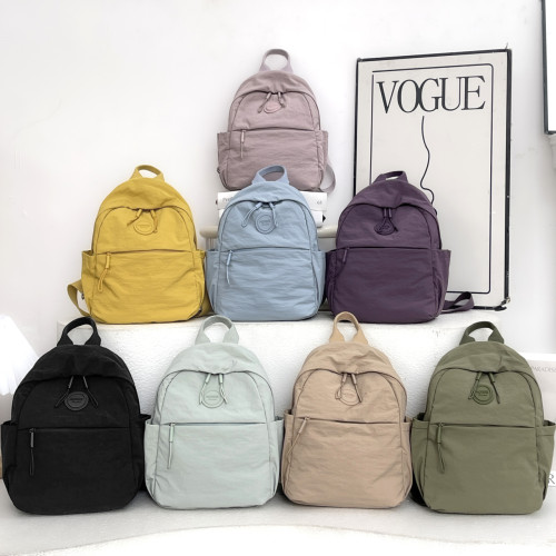 秋季新款小衆輕便尼龍布雙肩包女士百搭旅行小後後背包休閒百搭通勤包