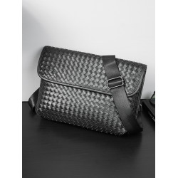 2026新款手工編織單肩包斜後後背包 潮流時尚胸包街頭小挎包潮男包包