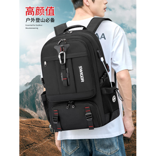 瑞士雙肩包男士大容量外出電腦短途旅行商務出差通勤防水戶外後後背包
