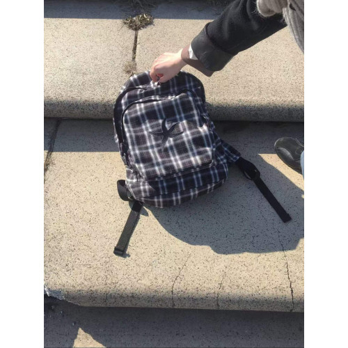 韓國25春夏海星格子雙肩包明宰鉉同款後後背包復古星星學生書包大容量