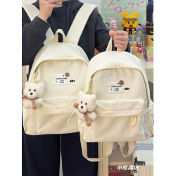 日系簡約書包女校園時尚純色大容量雙肩包學院風簡約輕便旅行後後背包