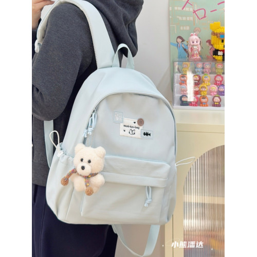 日系簡約書包女校園時尚純色大容量雙肩包學院風簡約輕便旅行後後背包