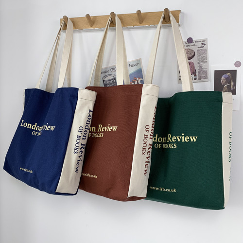 日系ins潮牌大容量復古中學生手提書包男女休閒通勤帆布單肩包袋