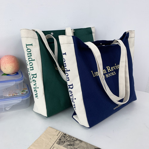 日系ins潮牌大容量復古中學生手提書包男女休閒通勤帆布單肩包袋