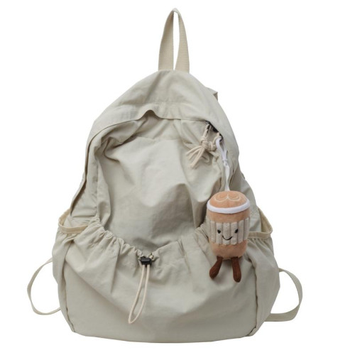 休閒雙肩包女大容量時尚初中高中生學生褶皺書包布包韓版旅遊後後背包