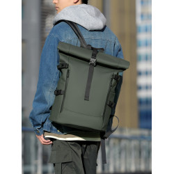 2025新款卷頂雙肩包時尚潮流大容量防水旅行後後背包通勤電腦包書包男