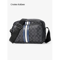 Cnoles Katbee新款時尚牛皮男包單肩包斜後後背包男潮牌ins休閒小挎包