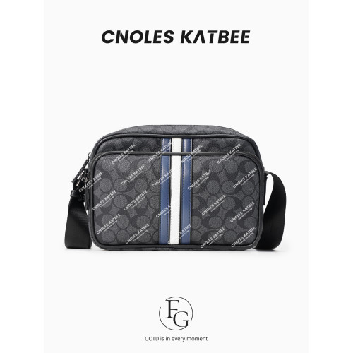 Cnoles Katbee新款時尚牛皮男包單肩包斜後後背包男潮牌ins休閒小挎包