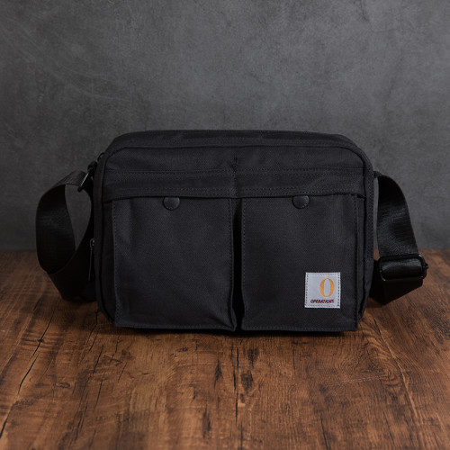 日系帆布單肩包時尚休閒簡約經典斜後後背包男士郵差包多隔層通勤包包