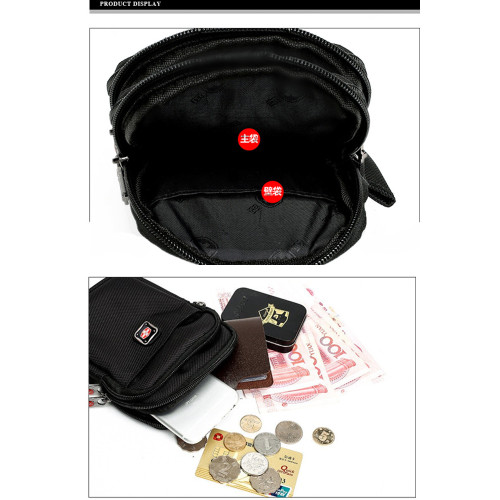 瑞士軍刀手機包男斜背迷你腰包穿皮帶牛津帆布竪款多層小單肩後後背包