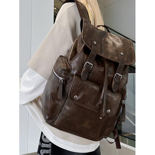 2026新款復古雙肩包男女大容量皮質電腦包通勤旅行後後背包大學生書包 2026新款復古雙肩包男女大容量皮質電腦包通勤旅行後後背包大學生書包