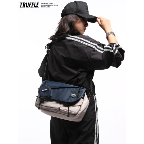 TRUFFLE機能單肩斜後後背包男士後後背包大容量休閒挎包女學生郵差包外出