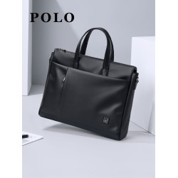 Polo公文包男款商務單肩斜後後背包大容量電腦通勤包男士手提包公務包