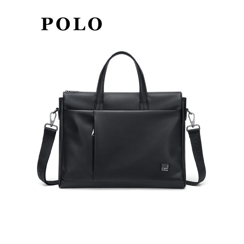 Polo公文包男款商務單肩斜後後背包大容量電腦通勤包男士手提包公務包