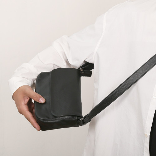 深山九処 男士夏季單肩斜背小包  真皮皮包包袋 休閒出行包 女