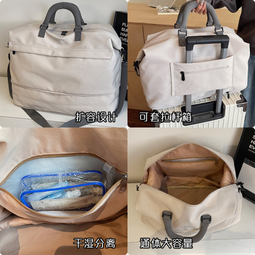 大容量短途旅行包女登機包出差手提行李包男運動健身包旅遊收納袋