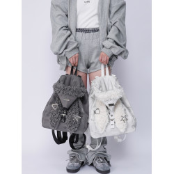 rebirth野生設定兔耳朵雙肩包女2026秋冬可愛上課毛毛包斜背書包