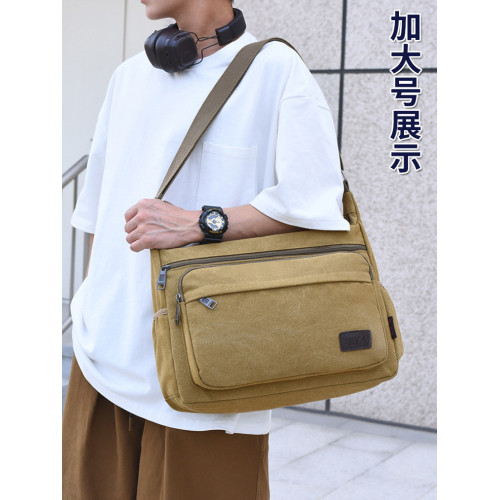 加大號男包新款帆布包大容量男士單肩後後背包旅行包斜後後背包工地工具包