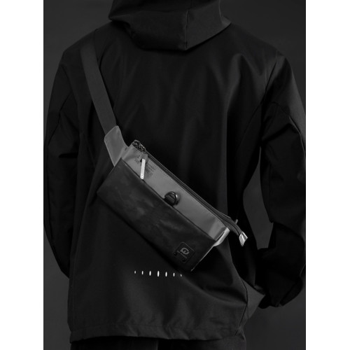 手機腰包超薄大容量休閒胸前包單肩斜背青年多功能防水尼龍布包包