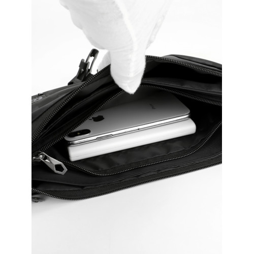 手機腰包超薄大容量休閒胸前包單肩斜背青年多功能防水尼龍布包包