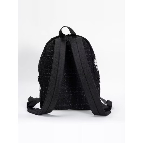 ReddymRde Denim Tedrs 聯名萬針木棉花黑白花卉萬針刺綉雙肩後後背包