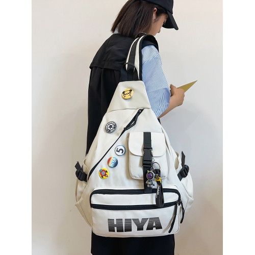 潮流工裝包日系復古斜後後背包男街頭大容量後後背包女學生潮牌胸包騎行包 潮流工裝包日系復古斜後後背包男街頭大容量後後背包女學生潮牌胸包騎行包