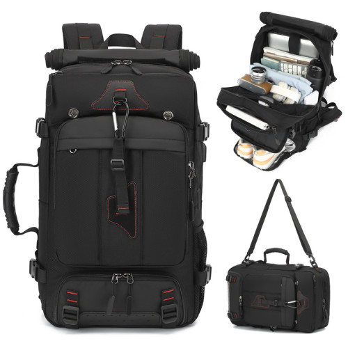 新超大容量雙肩包男士戶外可擴容旅遊登機後後背包出行大號80升行李包