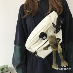 2025新款休閒單肩包男款斜後後背包胸包學生包包女騎行運動百搭小腰包