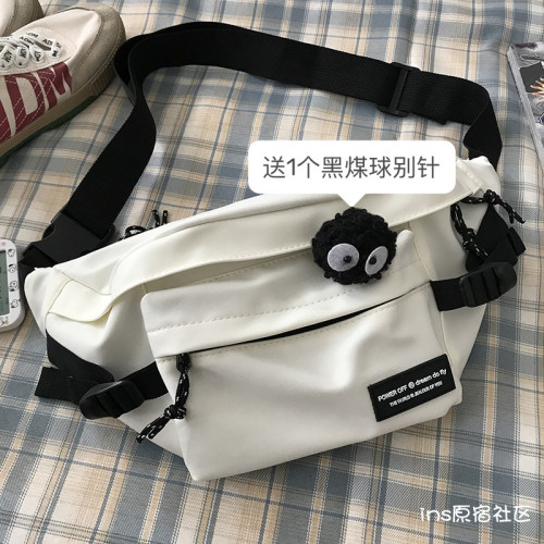 2025新款休閒單肩包男款斜後後背包胸包學生包包女騎行運動百搭小腰包