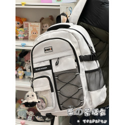 日系原宿工裝書包男潮ins小衆 初高中學生大容量雙肩包女減負後後背包