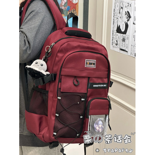 日系原宿工裝書包男潮ins小衆 初高中學生大容量雙肩包女減負後後背包