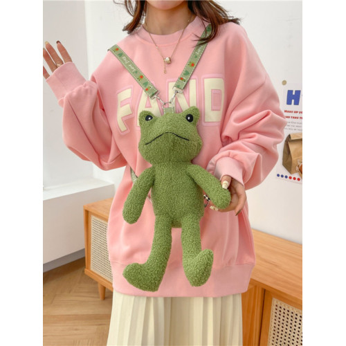 可愛卡通青蛙雙肩包2026新款徐浩明同款毛絨包公仔後後背包搞怪孤寡包 可愛卡通青蛙雙肩包2026新款徐浩明同款毛絨包公仔後後背包搞怪孤寡包