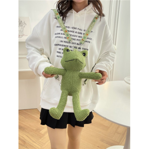 可愛卡通青蛙雙肩包2026新款徐浩明同款毛絨包公仔後後背包搞怪孤寡包 可愛卡通青蛙雙肩包2026新款徐浩明同款毛絨包公仔後後背包搞怪孤寡包