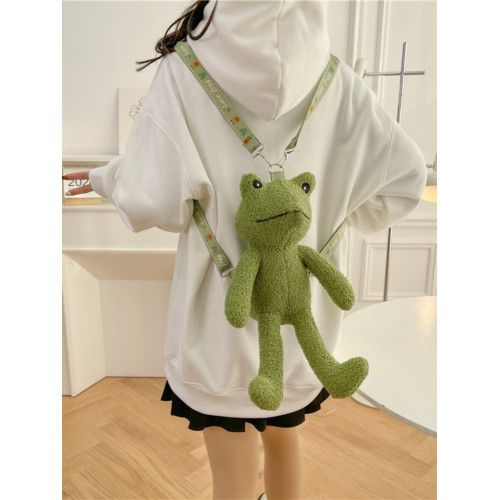 可愛卡通青蛙雙肩包2026新款徐浩明同款毛絨包公仔後後背包搞怪孤寡包 可愛卡通青蛙雙肩包2026新款徐浩明同款毛絨包公仔後後背包搞怪孤寡包