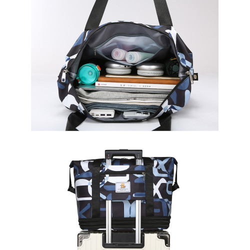 帶滑輪萬向輪行李袋女士外出旅行包時尚大容量手提輕便折曡行李包