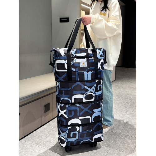 帶滑輪萬向輪行李袋女士外出旅行包時尚大容量手提輕便折曡行李包