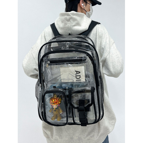 PVC透明果凍包男2026新款大容量雙肩包女中學生書包個性防水後後背包 PVC透明果凍包男2026新款大容量雙肩包女中學生書包個性防水後後背包