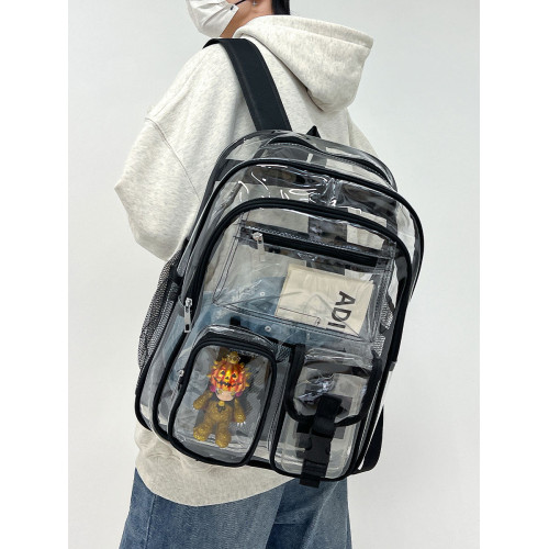 PVC透明果凍包男2026新款大容量雙肩包女中學生書包個性防水後後背包 PVC透明果凍包男2026新款大容量雙肩包女中學生書包個性防水後後背包