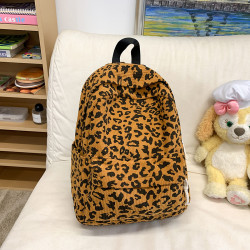 旅行通勤豹紋小衆雙肩包新款大容量學生輕便書包休閒大學生後後背包女